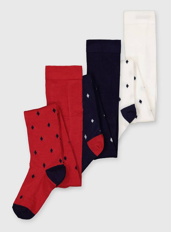 Diamond Print Supersoft Tights 3 Pack - 11-12 years